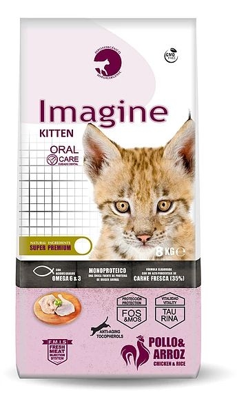 ▷ Pienso Imagine Cat Kitten 8Kg - Para Gatos de 2 a 12 meses - Marca Visán