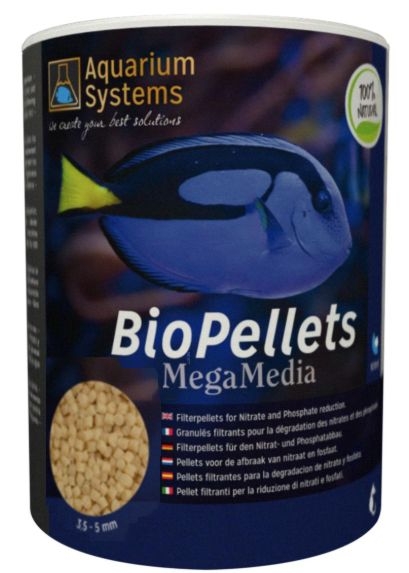 Aquarium Systems Biopellets 1000 ML. 3,5-5 MM. - Material filtrante eliminador de nitritos y fosfatos para acuarios marinos.